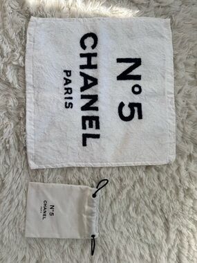 Chanel No.5 White & Black Logo Towel and Pouch from factory five collection